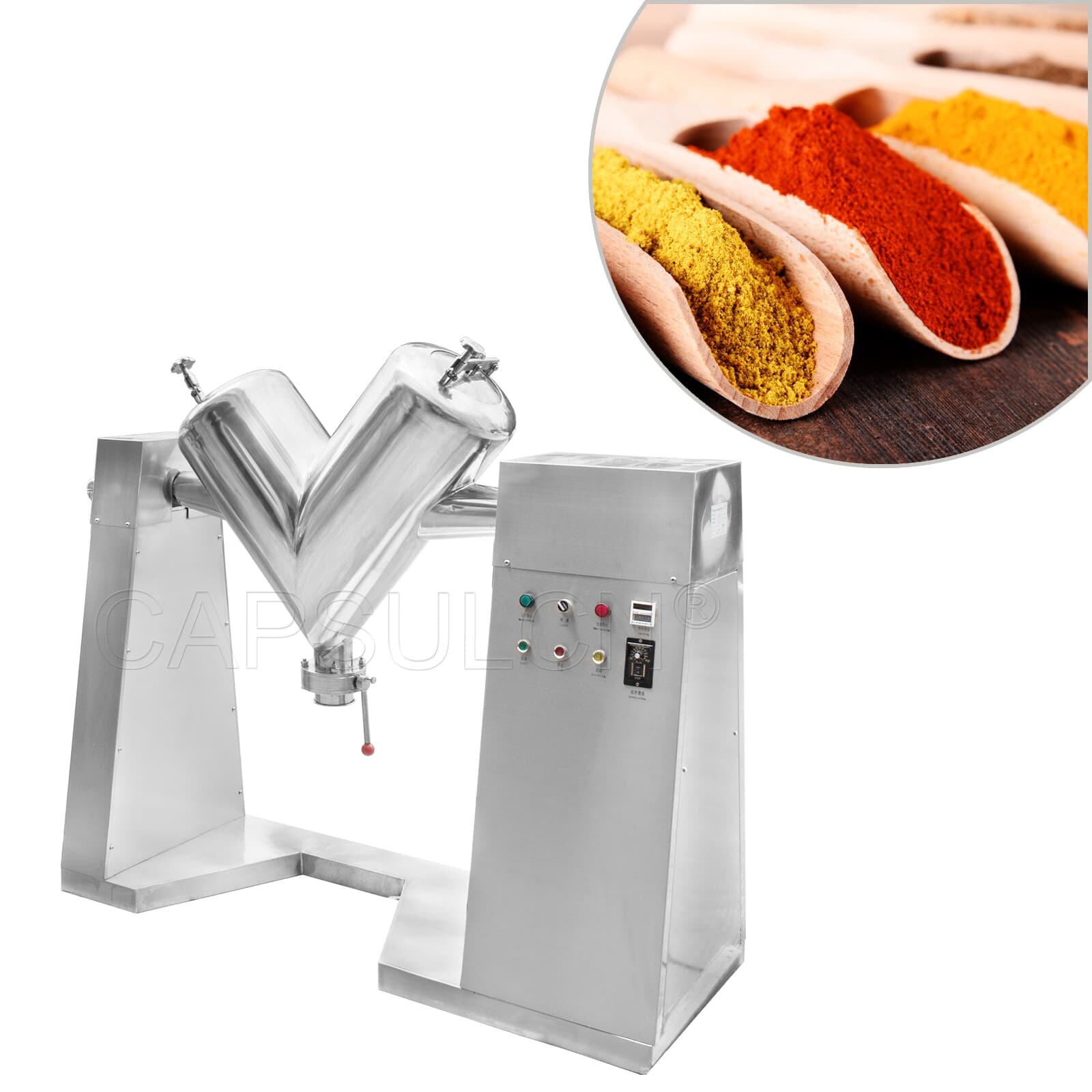 Double cone dry powder mixer with forced mixing – CECLE Machine