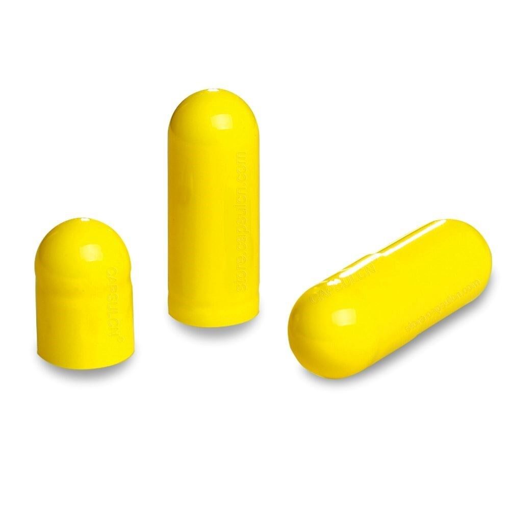 Picture of Size 1 yellow empty gelatin capsules