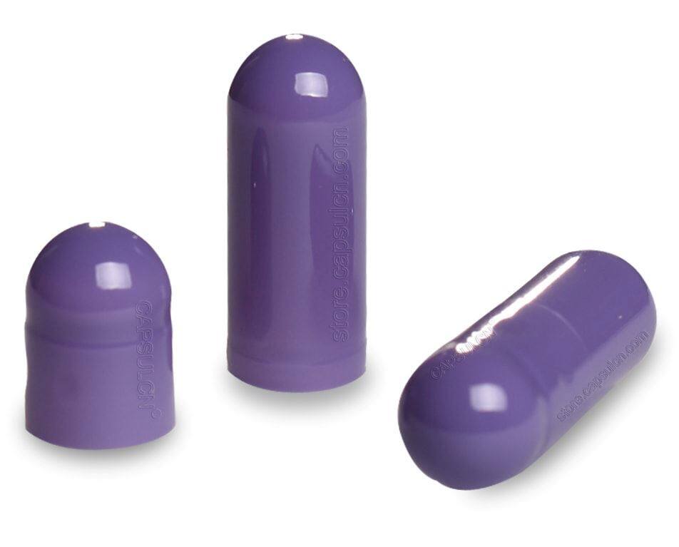 Picture of Size 1 purple empty gelatin capsules