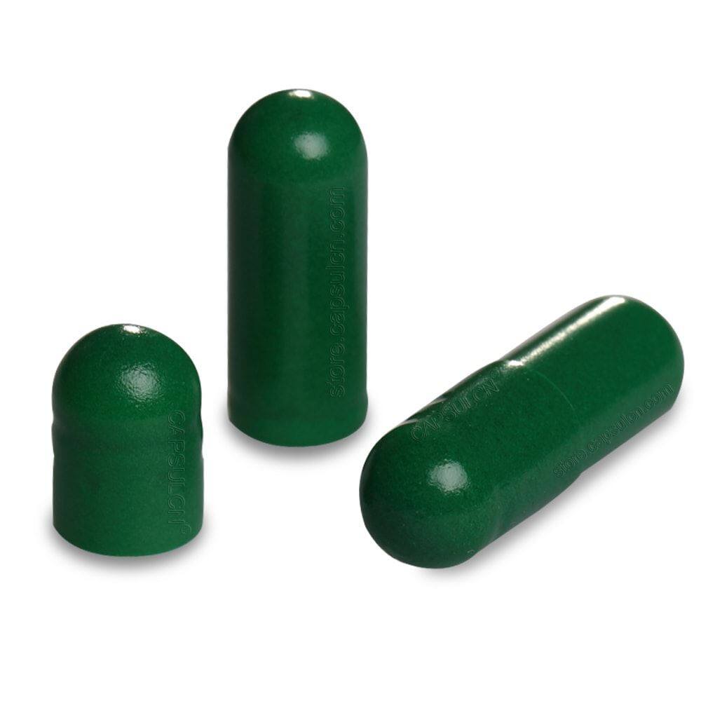 Picture of Size 0 Dark Green Empty Vegetarian Capsules