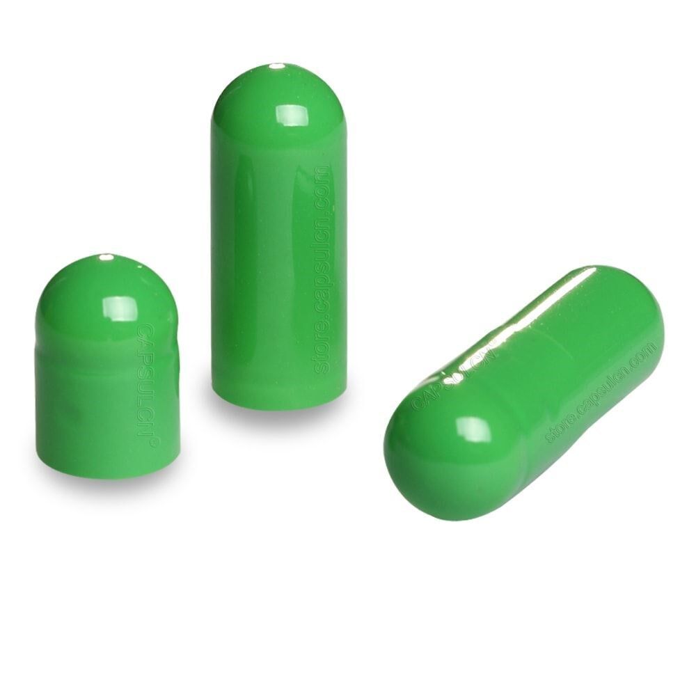 Picture of Size 00 apple green empty gelatin capsules