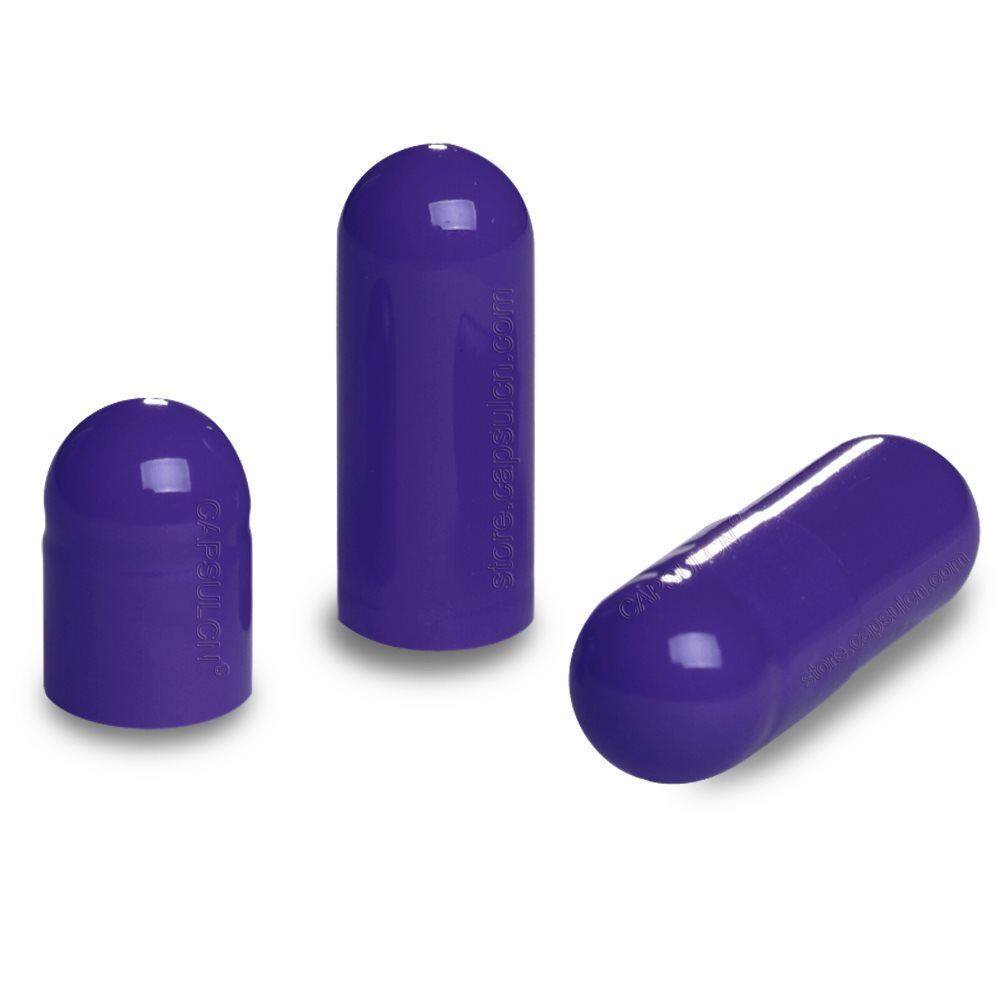 Picture of Size 00 purple empty gelatin capsules