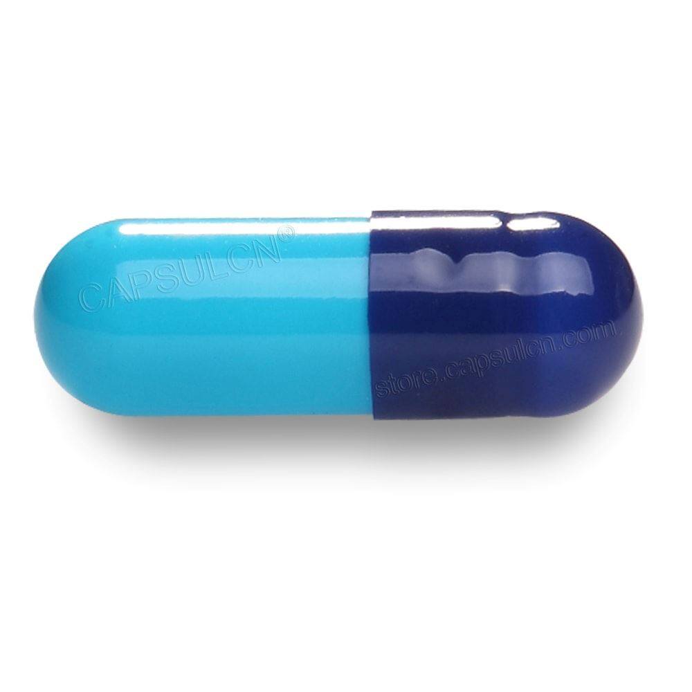 Size 0 dark blue light blue empty gelatin capsules - CapsulCN
