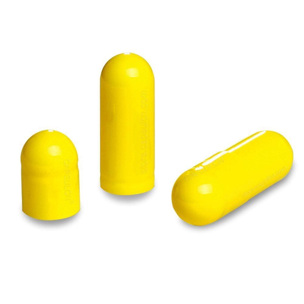 Picture of Size 3 yellow empty gelatin capsules