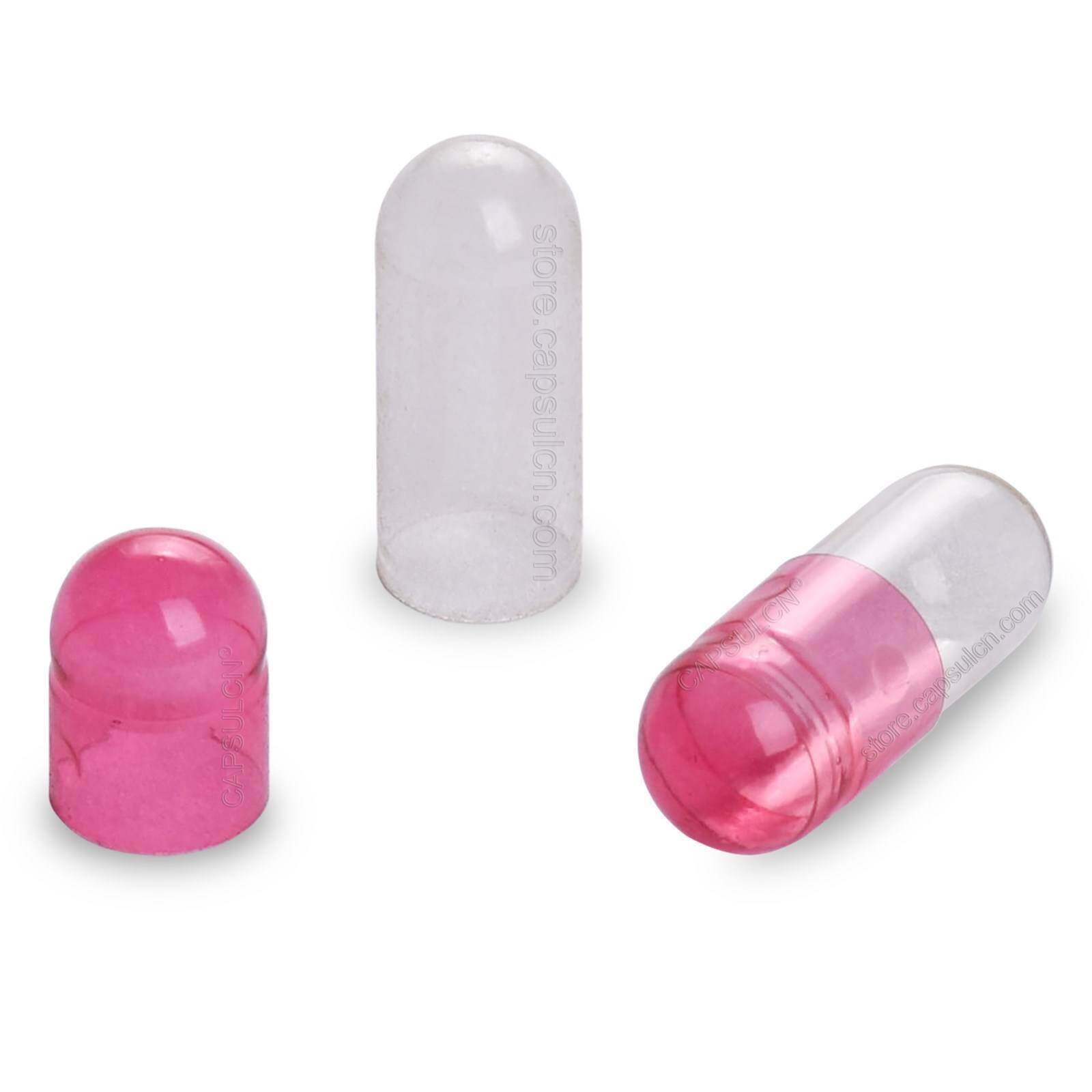 Picture of Size 4 Fuschia Clear Pink Clear empty gelatin capsules
