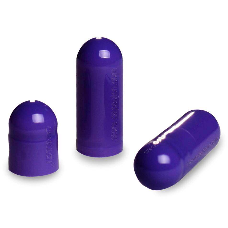 Picture of Size 00 dark purple empty gelatin capsules