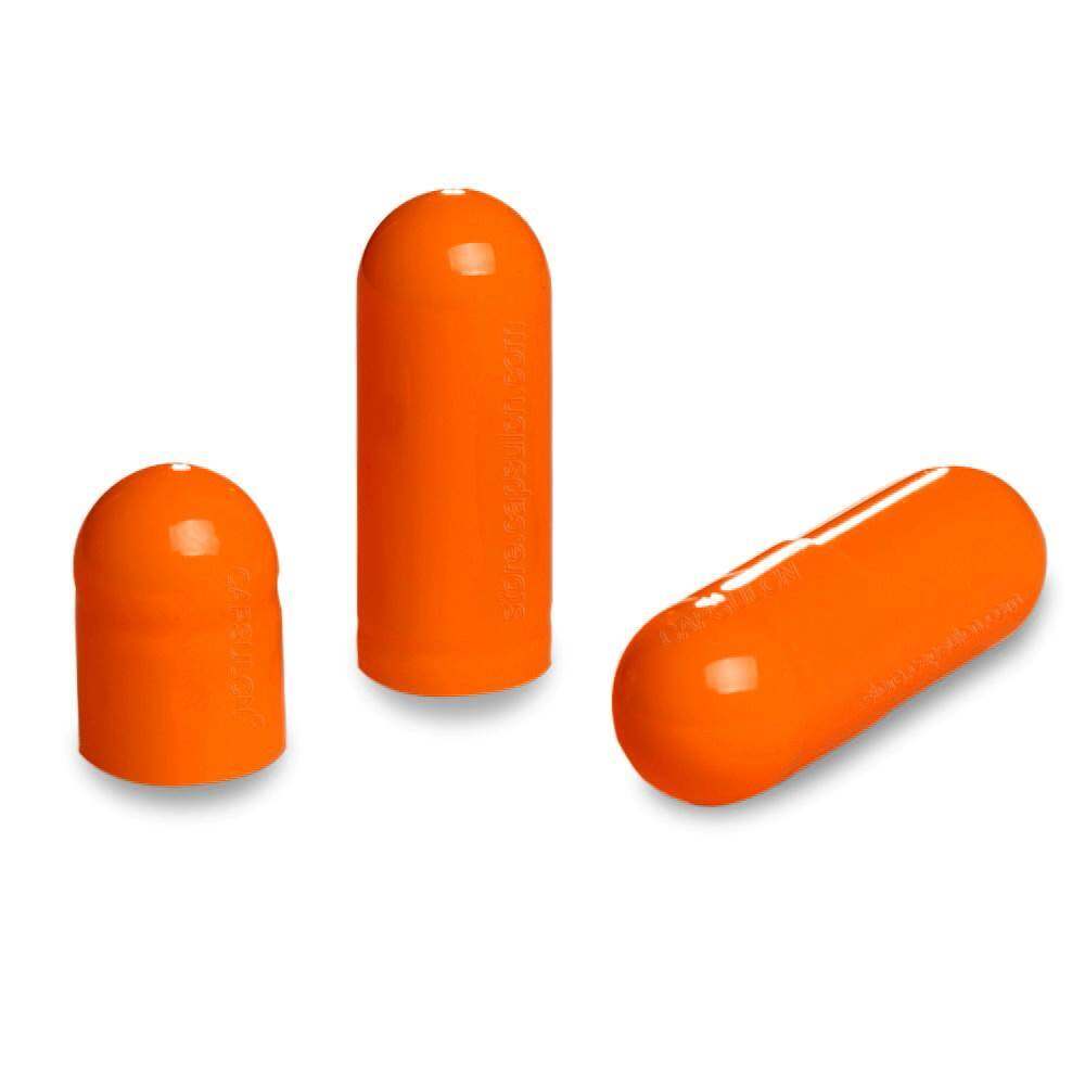 Picture of Size 00 light orange empty gelatin capsules