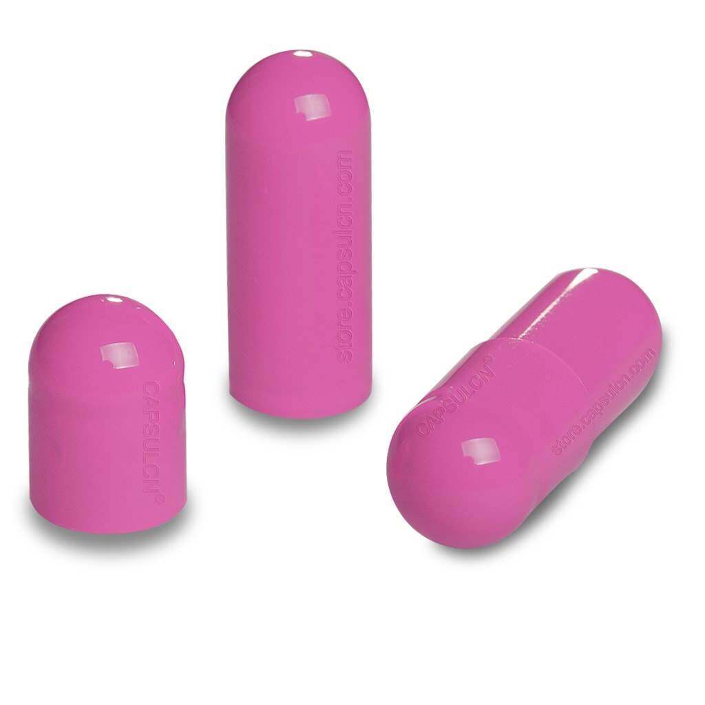 Picture of Size 00 pink empty gelatin capsules