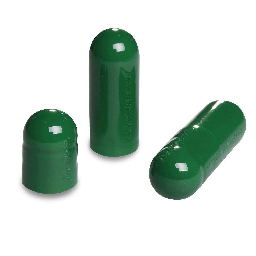 Picture of Size 00 dark green empty gelatin capsules