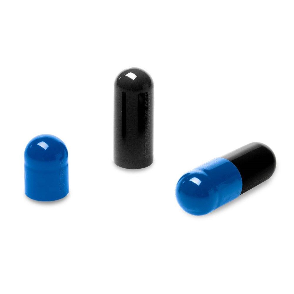 Picture of Size 4 dark blue black empty gelatin capsules