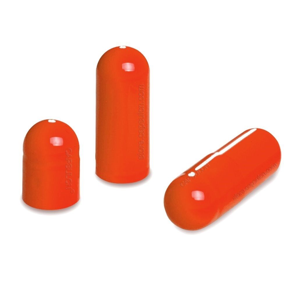 Picture of Size 4  Orange Empty Hard Gelatin Capsules