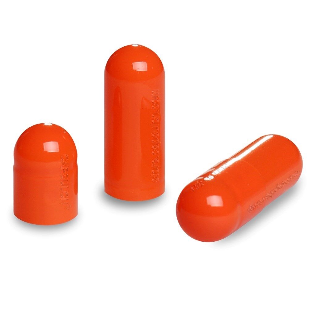 Picture of Size 0 Orange empty gelatin capsules