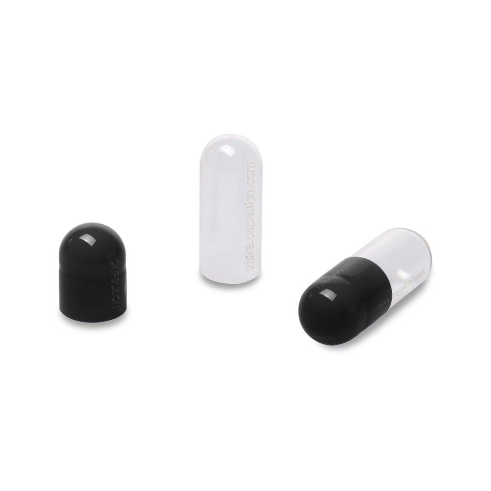 Picture of Size 4 Black Clear empty gelatin capsules