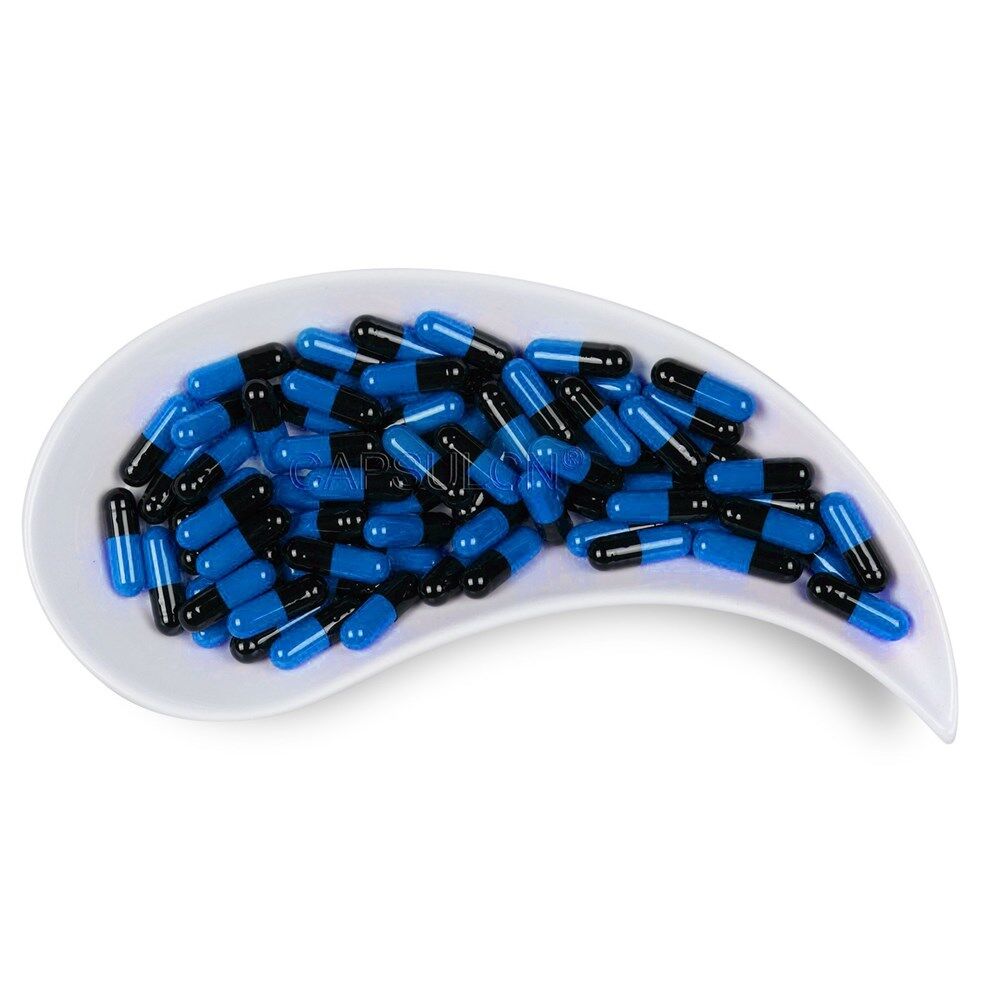 Picture of Size 00 black dark blue empty gelatin capsules